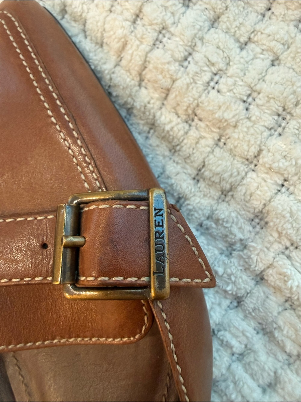 Lauren Ralph Lauren Tan Leather Pointed-Toe Buckle Slide Mules - Picture 4 of 6